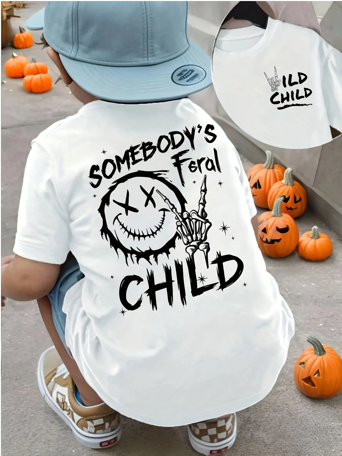 PUEMCO Graphic Tees for Toddler Boys, Funny Skater Skeleton Print T-Shirt, Soft Cotton Blend Comfy Quality Shirt with Double-Sided Design, Funny Graphic Tees, Comfy Tshirt, Cotton Casual Tee