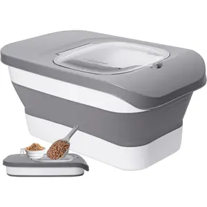 10-13 Lbs Collapsible Airtight Dog Food Storage Container with Lid, Comes with Pet Food Scoop, Suitable for Dry Food for Dog Cat and Other Pets