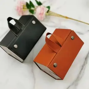 Leather multi-grid glasses case, hand-folded sunglasses case, sunglasses case, jewelry storage box