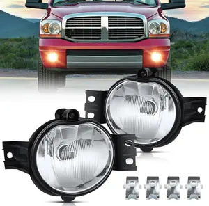 Nilight Fog Lights Assembly Compatible with 2002 2003 2004 2005 2006 2007 2008 Dodge Ram 1500 2003-2009 RAM 2500 3500 2004 Durango 2nd Generation 2005 2006 w/9006 55W bulbs