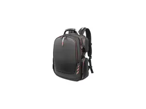 Mobile Edge Core Gaming Checkpoint Friendly 18.4" Backpack w/Molded Front Panel - Black with Red Trim