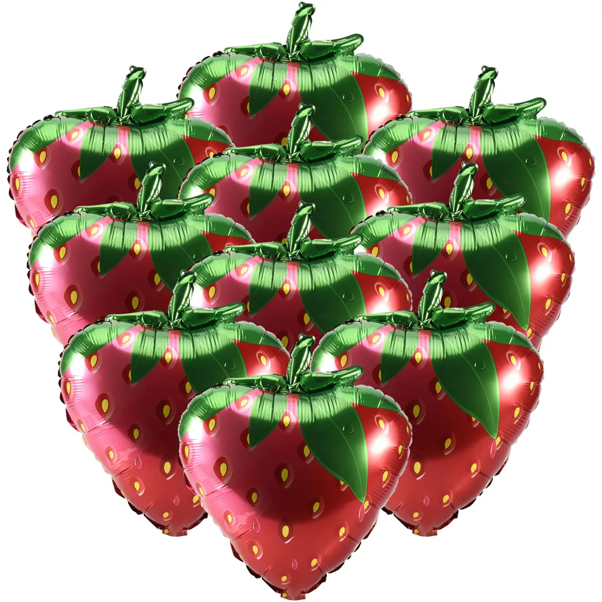 10Pcs Strawberry Balloons Sweet Strawberry Foil Mylar Balloons for Girls Strawberry Themed Birthday Party Decorations Fruit Aluminium