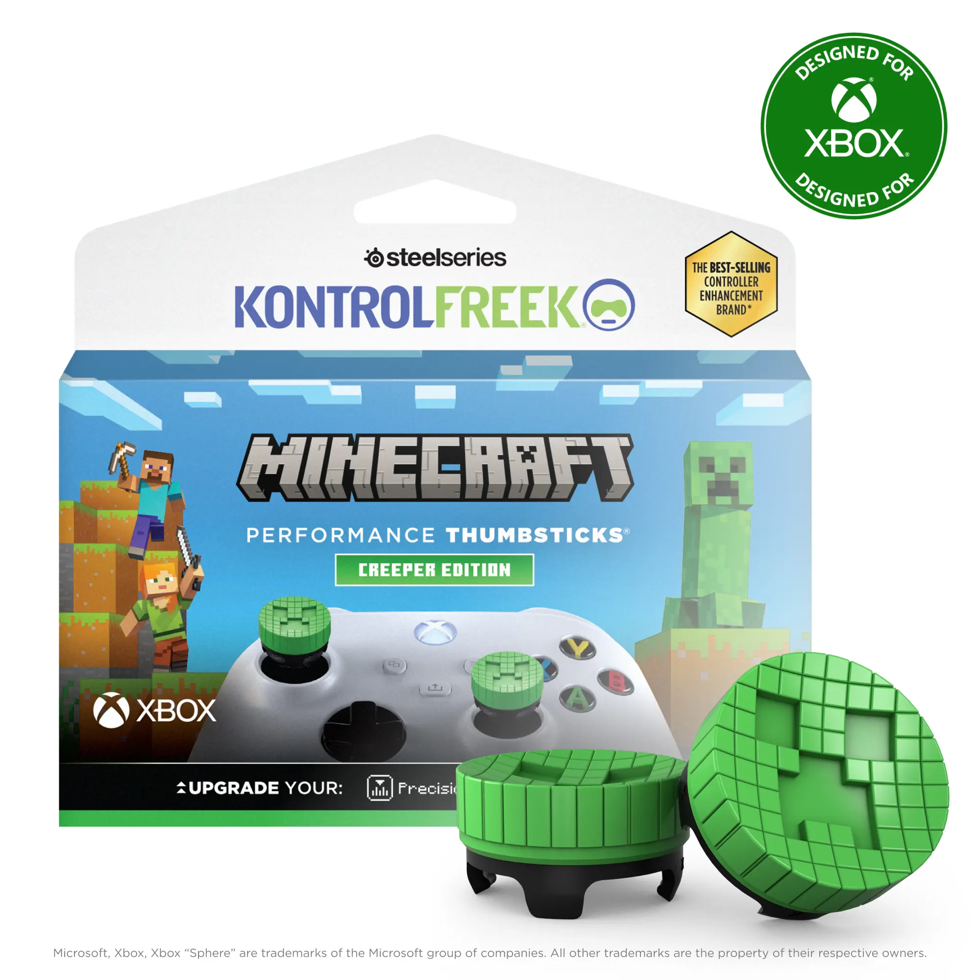 KontrolFreek Minecraft Creeper for Xbox One and Xbox Series X Controller | Performance Thumbsticks | Green KontrolFreek Minecraft Creeper for Xbox One and Xbox Series X Controller | Performance Thumbsticks | Green