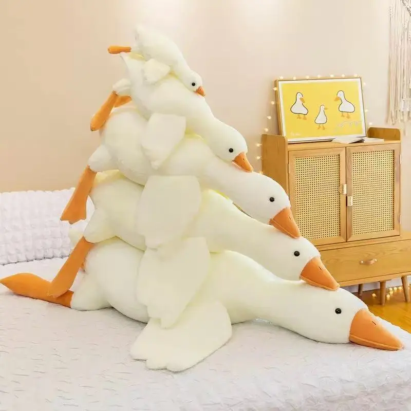 Giant White Goose Plush Pillow Soft Lying‑Down Big Goose Stuffed Animal Large Body Hug Pillow Multi‑Sizes for Bed Sofa