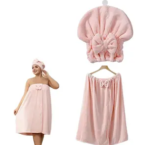 Plus Size(XXXL-XXXXL) Bath Skirt & Shower Cap Set, 2 Counts/Set  Adjustable Bath Skirt & Shower Cap, Thickened Bath Skirt, Ideal for Home Use, Travel, Sauna, and Spa, Womenswear