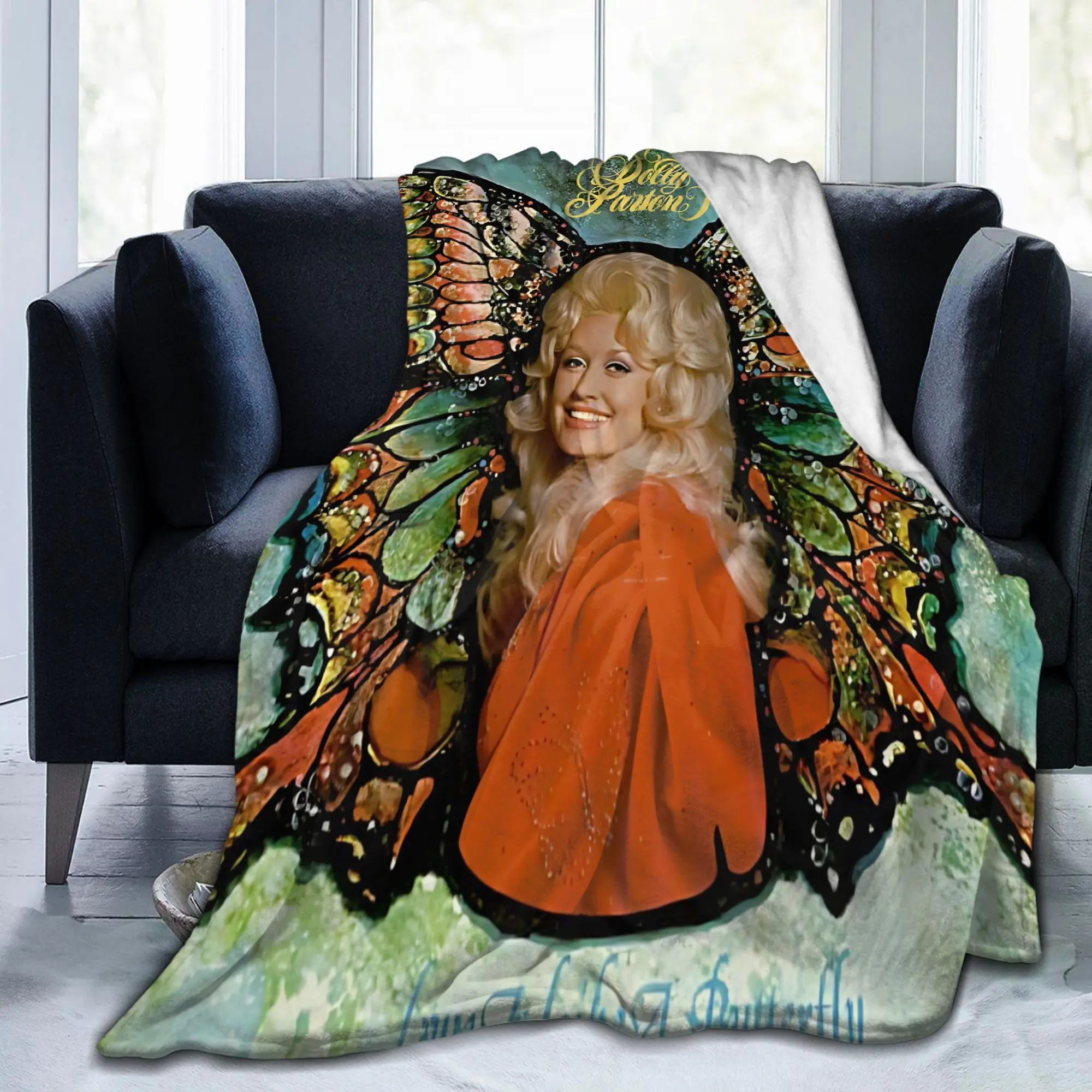 Dolly Parton Blanket Ultra-Soft Flannel Cozy Cover Featuring Iconic Country Music Artwork, Perfect As A Warm Throw For Sofa Lounging, Lightweight Travel Blanket, And Stylish Bed Blanket Decor For Fans Of Music Legends