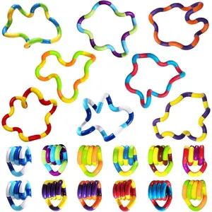 3pcs Tangle Fidget Toy Twisting Sensory Toy Hand-Eye Coordination Toy Anxiety Relief Finger Toy for Kid Adult Fine Motor Skills