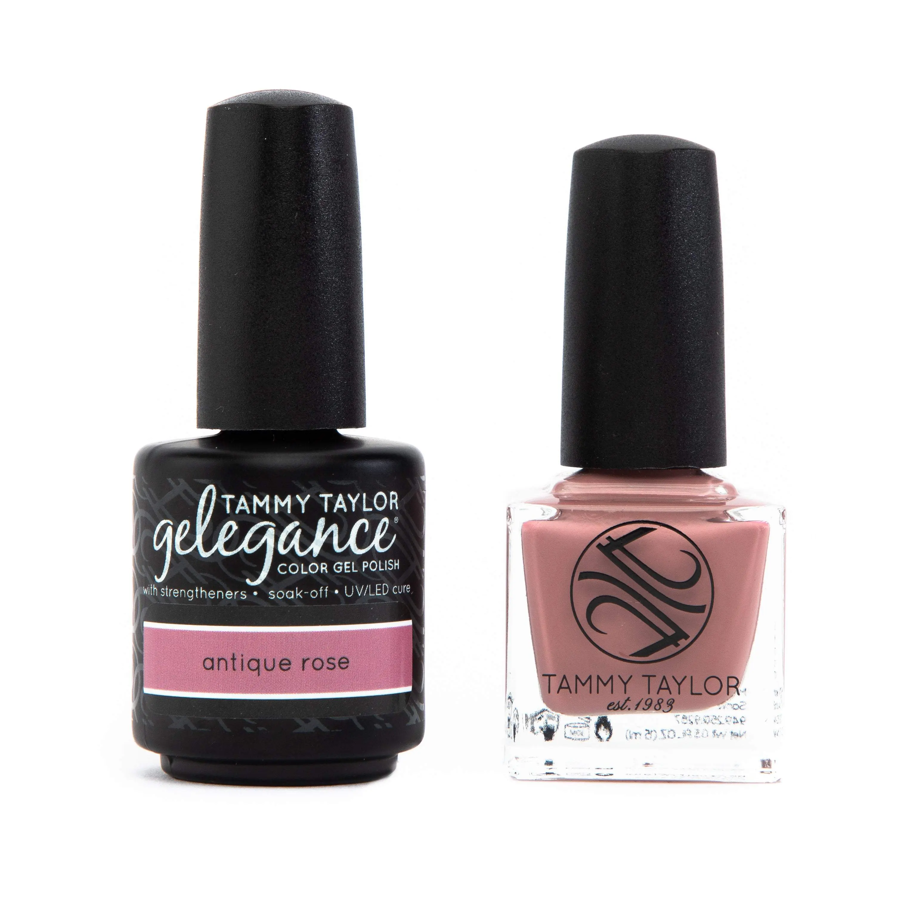Tammy Taylor Nails  Antique Rose Soulmates - Gelegance Gel Polish & Nail Lacquer Set - Medium Rose Mauve - High Pigment Full Coverage Long Lasting Formula