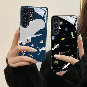 For Samsung S26 Plus S26 Ultra 5G Unbreakable Space Planet Stars Ocean Case Flexible Acrylic Not Glass Phone Case