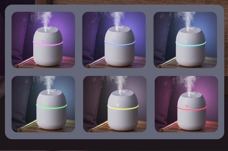 220ml Compact Shape Cooling Mist Humidifier - Corded USB A Plug, Flexible Portable, Adult Unisex Aromatherapy Sleep Aid, Essential Oil Diffuser, No-Battery Required, 6H Continuous Mode, Effective Mist Atomizer for Indoor Use (Home Supplies, Party Gift), C