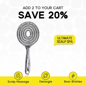 HALOVIDA Hollow Round Bristle Brush - Anti-Static Massage Brush for Enhanced Volume & Scalp Care,Pain-Free,Reduces Heat Damage, Ideal for Quick Drying and Voluminous Styling,Clean,Boar bristle brush,HaloFlex Spa Brush summerwins