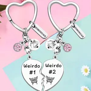 Best Friend Keychain Set, Fashionable Heart Design, Perfect Gift for Bff, Birthday & Christmas Present, Women's Stylish Accessory