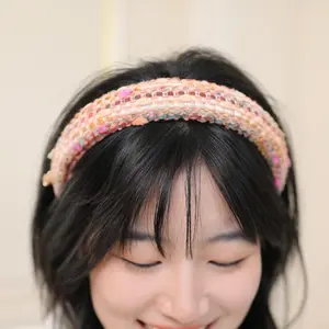 Tweed Headband,braided Crown Chunky, Tweed Knot Headband, French Headband,designer Headband,houndstooth Headband, Modern Headband