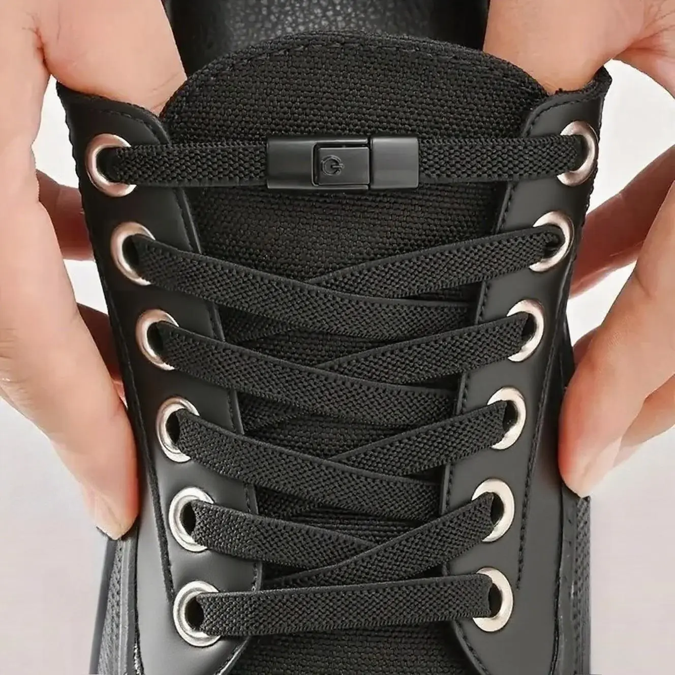 8MM No Tie Shoe Laces Press Lock Shoelaces Without Ties Elastic Laces Sneaker Kids Adult Widened Flat Shoelace for Shoes