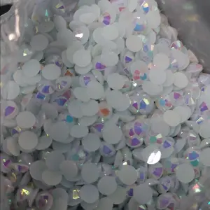 White AB 4mm flatback resin rhinestones-1oz