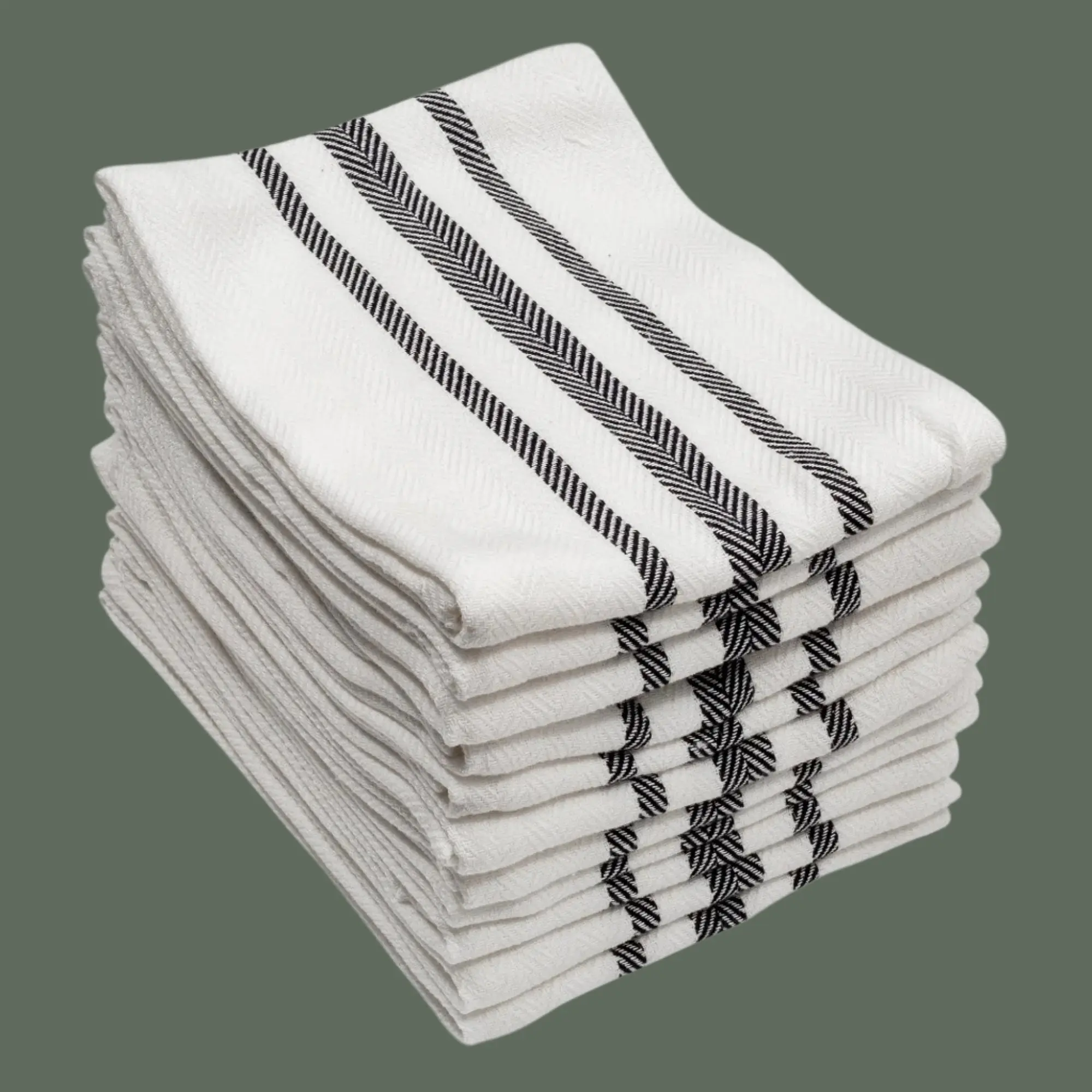 Ultra-Absorbent 100% Cotton Kitchen Towels - Set of 12