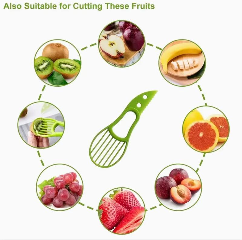 3-in-1 Avocado Slicer Shea Corer Butter Fruit Peeler Cutter Pulp Separator Plastic Knife Kitchen Vegetable Tools Home Accessory.