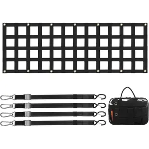 VEVOR Tailgate Net, 60 in x 18 in, Truck Bed Extender Tailgate Cargo Net with 4 Adjustable Buckle Straps, Extendable & Durable, Suitable for Truck, Trailer, Pickup, SUV