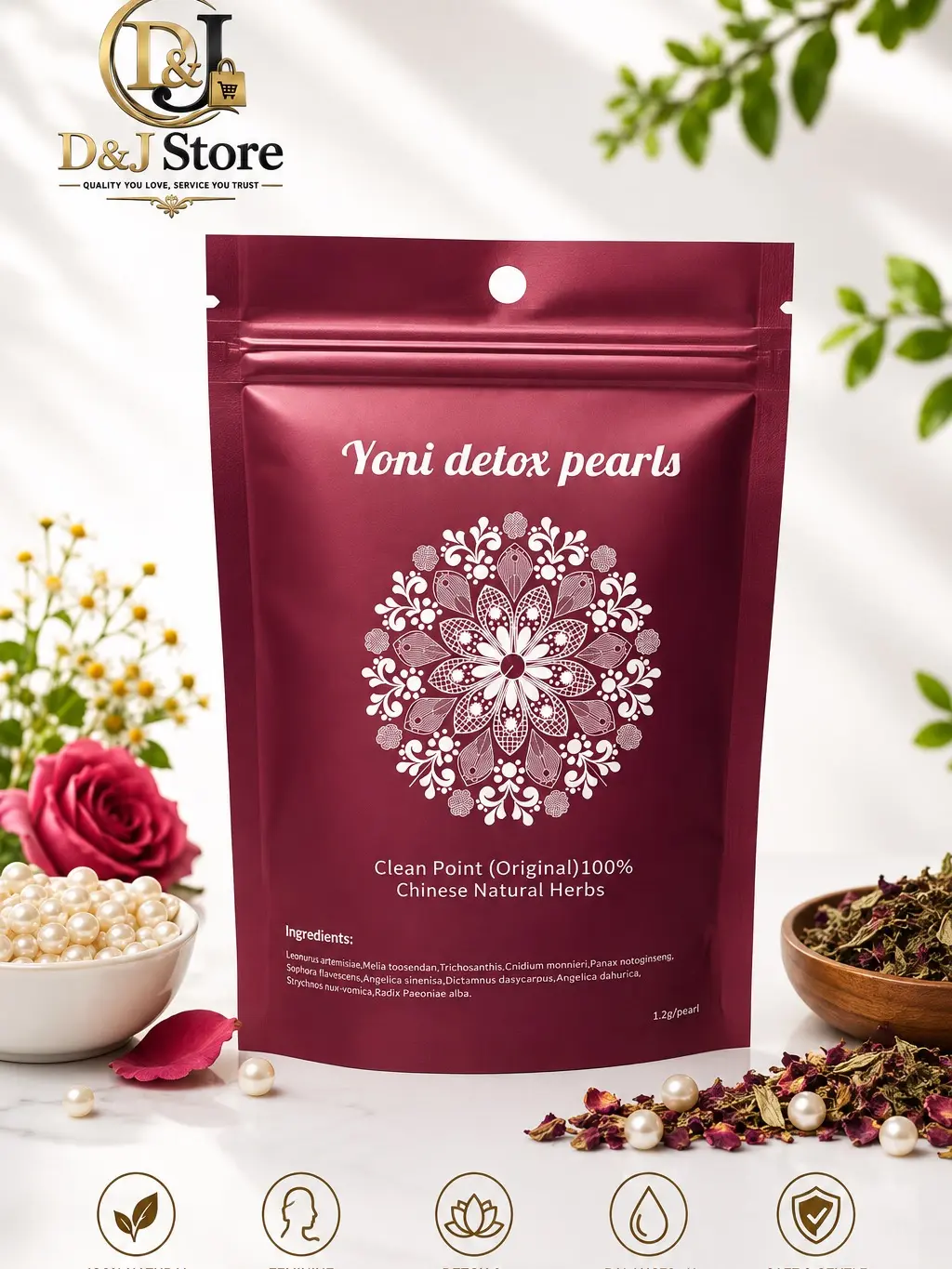 D&J  Yoni Detox Pearls Herbal  Tea , Healthcare Supplement Wellness