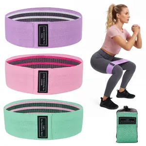 Gaomon-6 Pack Non-Slip Fabric Exercise Loop Bands Multi-Level Strength Training Bands for Workout Yoga Pilates Home Fitness in Purple Pink Green Grey Pink Black Leopard Print Gradient Styles