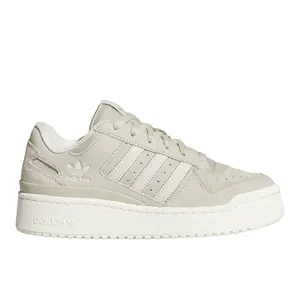adidas Womens Forum Bold Stripes Lace Up Sneakers Shoes Casual - Beige