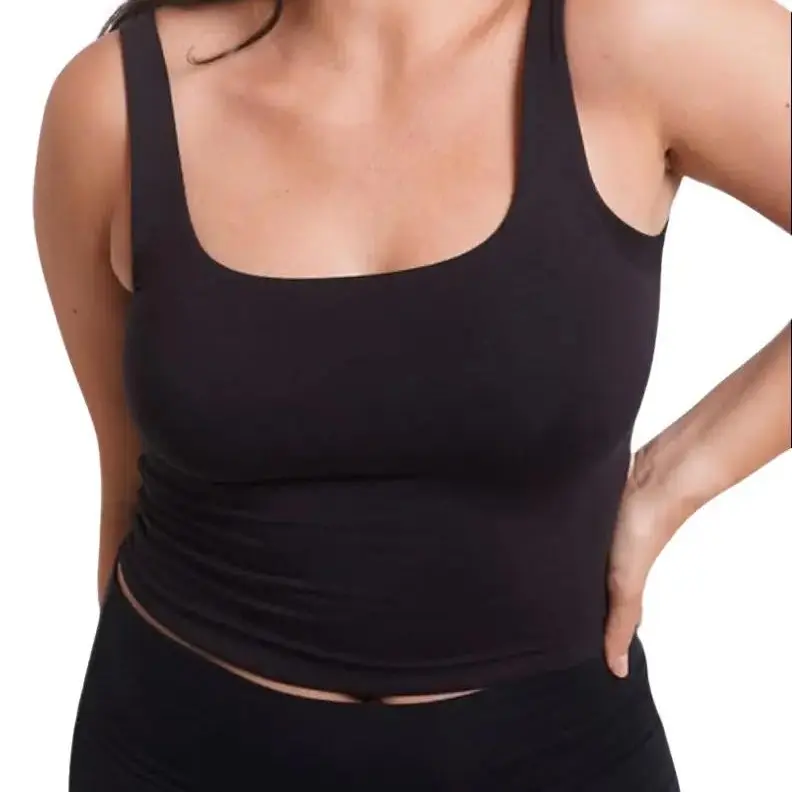 Double Lined Cropped Tank Extended in Soft Micro Modal Fabric Enhanced Bust Coverage & Breathable Fit for Any Occasion