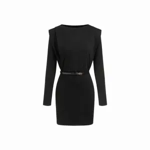 Cider Boat Neck Straight Mini Dress With Belt SwimWeek