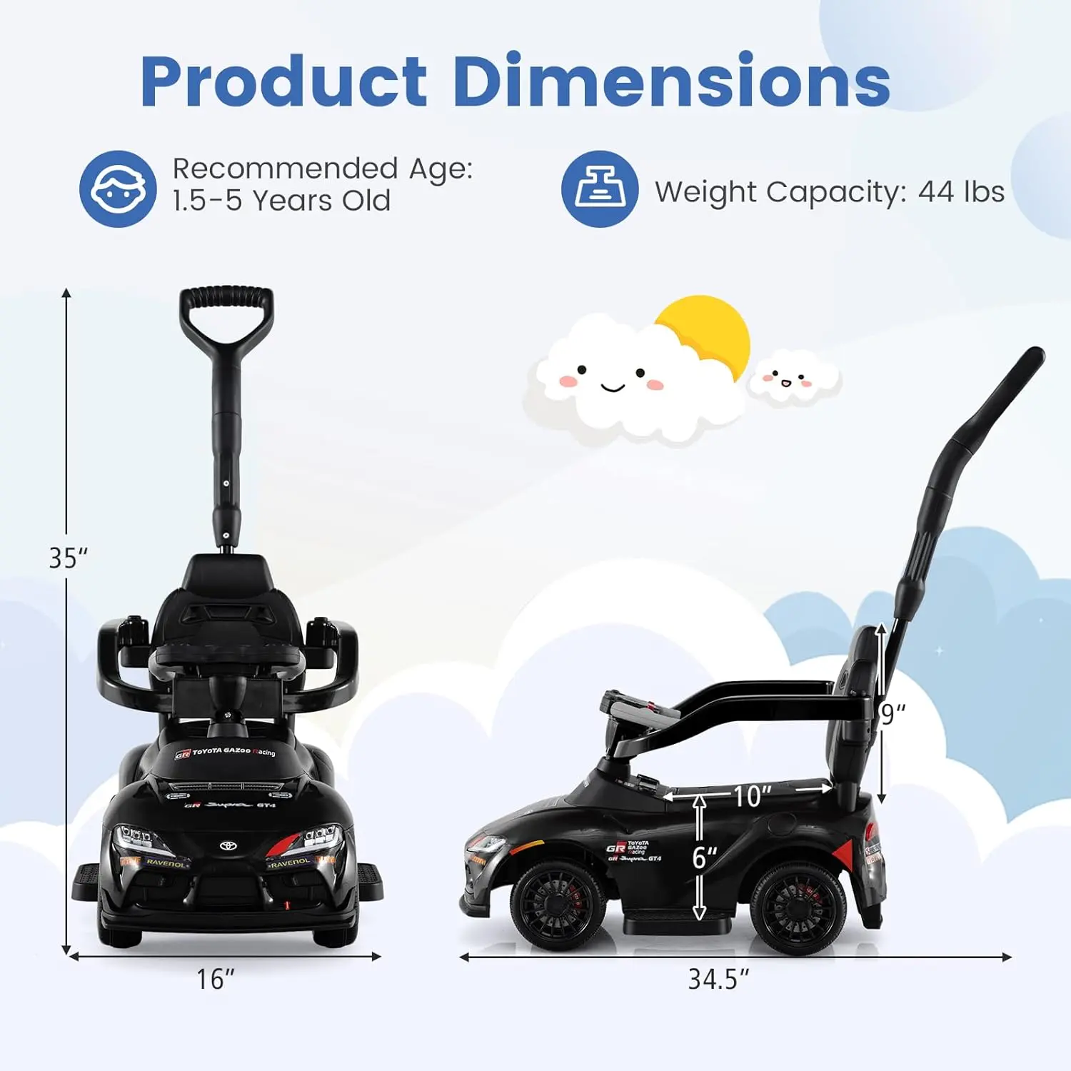Licensed Toyota 3 IN 1 - Black
