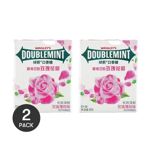 DOUBLEMINT Rose Mint Gum 2 Pack 12 Pieces Long Lasting Freshness 1.13 oz per Pack
