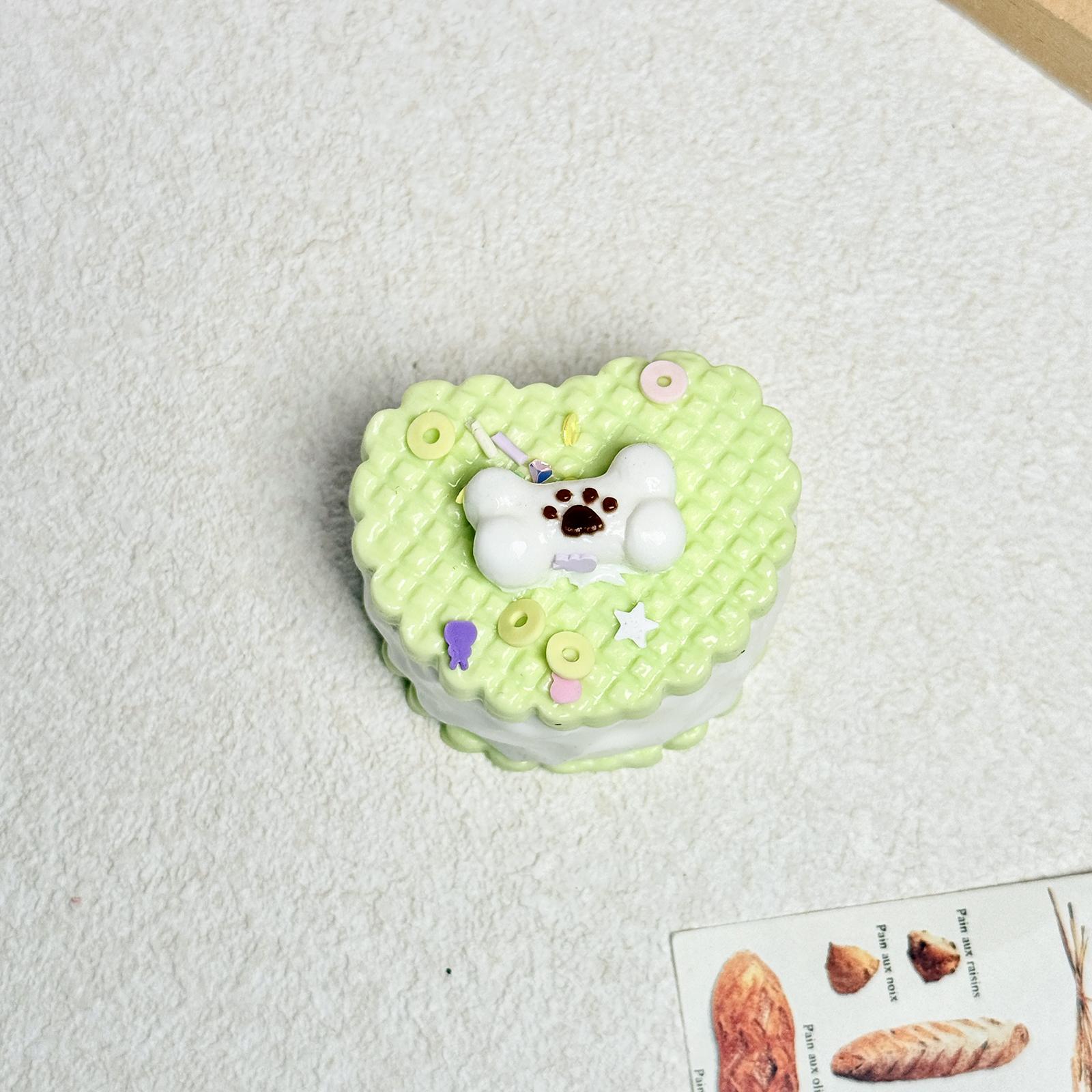 【Buy 3 get 1 free】Green Apple Puppy Heart Cookietaba squishy Food-Grade Silicone Slow-Rising Rebound Squishy Fidget Toys for Stress Relief - Soft Squeeze Toys with Thick Creamy Slime Texture, Handmade Non-Toxic Sensory Toys Rubber