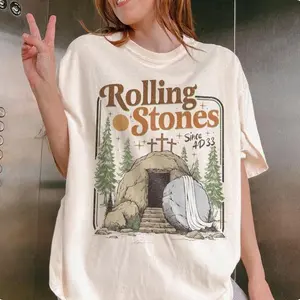 Rolling Stones Comfort Colors Shirt, He Is Risen Christian Shirt, Easter Christian Shirt, Funny Christian Shirt, Trendy Easter Clothing