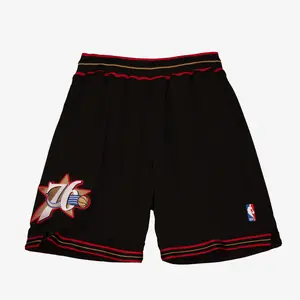 Philadelphia 76ers 1997-98 Black Road Authentic Shorts