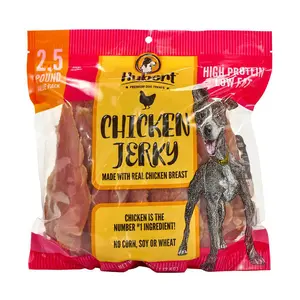 Hubert Pet Gourmet All-Natural Chicken Jerky Dog Treats - 2.5 lbs Resealable Pack, Grain-Free & Gluten-Free, High Protein Low Fat, Made with Real Chicken Breast, Perfect for Training & Rewards - Chews