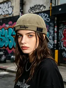 Shark Embroidered Cap, Unisex Adjustable Streetwear Hat, Casual Fitted Design, All-Seasons Wear, Hip-Hop Style Bucket Hat