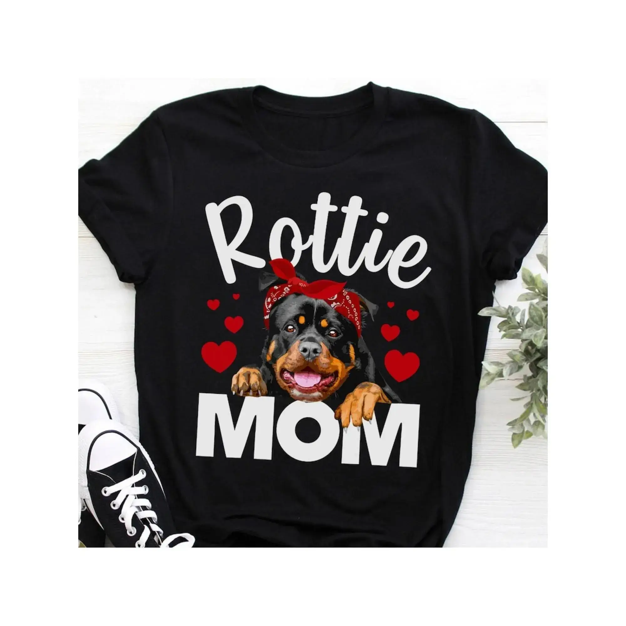 Cute Rottweiler Design For Women Mom Rottie Rottweiler Lover Rottweiler T Shirt- Dog- Rottweiler Lovers- Mother'S Day New casual T-shirt for everyday life