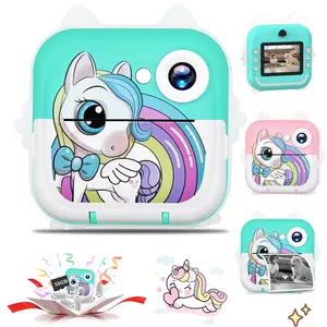 Kids Instant Print Camera, Children's Christmas Easter Camera Gift, 2.4 Inch with Games, 6X Zoom, Christmas Birthday Gift for 3-12 Year Olds, Back to School Season Gift, Includes 3 Photo Papers & 32GB Memory Card