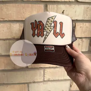 Yall trucker hat tan on brown Yall trucker hat tan on brown