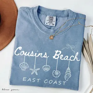 Comfort Colors Cousins Beach T-Shirt TSITP Shirt The Summer I Turned Pretty Tee Team Conrad Team Belly Team Jeremiah East Coast Beach Shirt Casual Wear, Menswear, Womenswear