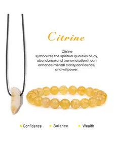 Crystal Healing Energy Jewelry Set, Crystal Bracelet & Pendant Necklace Combo, Unisex Gift for Chakra Therapy, High-End Design