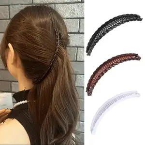 3Pcs Vintage Banana Hair Clips for Women, Strong Hold Retro Clincher Comb, Aesthetic Styling Claw Accessories for Thick Curly Long Hair Ponytail