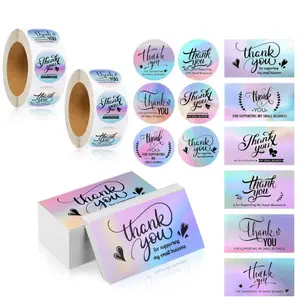 1120Pack Thank You Card Set, 120Pcs Foil Thank You for Supporting My Business Cards 1000Pcs 1.5” Stickers Label Roll for Business Online Retail Store Package Inserts (Holographic Style) - Tools & Hardware.
