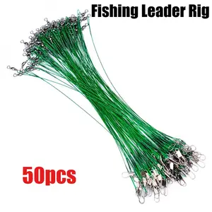 Fishing Leader Rig, Anti-Tangle Fishing Leader Lines with Swivel Connectors, Heavy Duty Stainless Steel Wire Rig for Predator Fishing, Ideal for Pike/Muskie Lures and Hooks - Durable Tackle Kit, Fishing Accessories