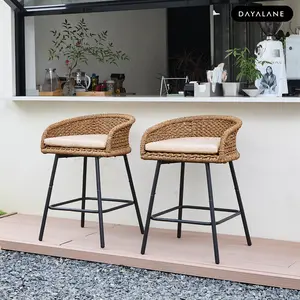 [Mother'sDayGift]DAYALANE Neil Outdoor Cane Bar Stools - Perfect for Mother's Day Gift - Durable and Stylish Design for Outdoor Use