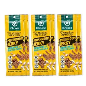 Zonfair Shiitake Mushroom Jerky Sriracha and Roasted Garlic Bundle (6 packs) Snacks