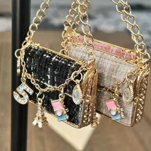Inspired Bag Charms with Gold Chain and Colorful Charms for Stylish Accessory
