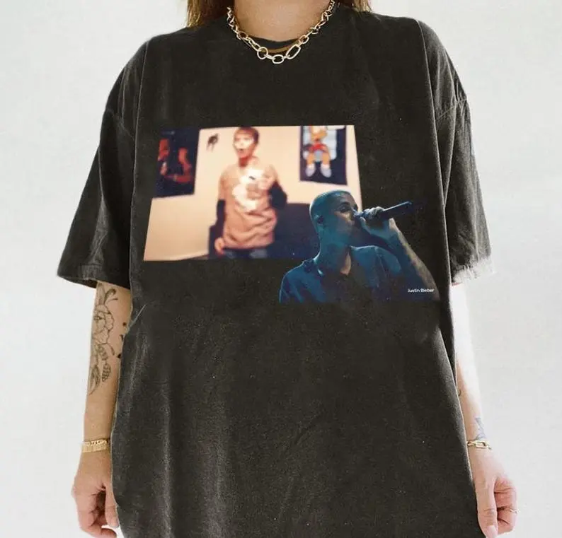 Bieber Coachella Singing With you Shirt, 2000s Pop Nostalgic Tee, Bieber With you Era Tee, Looking at younger self Bieber Tee
