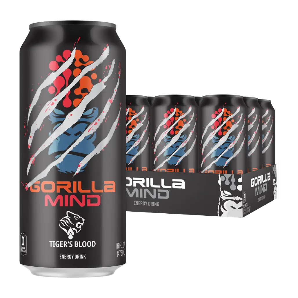 Gorilla Mind Energy Drink - Sugar Free Energy Drink - Gluten & GMO Free - 200mgs...