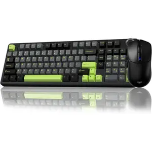 Keyboard and  Combo, F99 Pro Mechanical Keyboards with Knob,Tri-Mode Hot Swappable Custom Keyboard+SC580  Gaming  Black