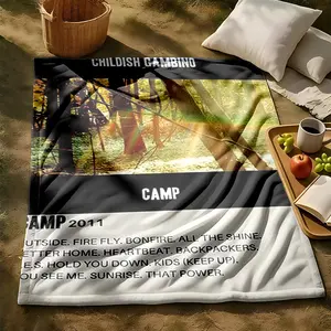 1 piece Childish Gambino 2011 Album "Camp" themed flannel blanket - Modern design flannel blanket, suitable for sofas and beds, all-season use, super soft and warm, digital printing, 100% polyester material, machine washable, suitable for home and