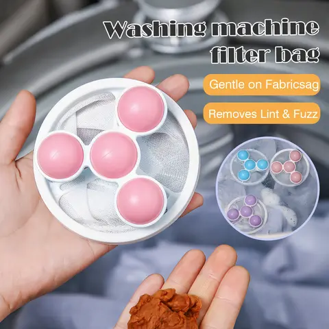 3-Count High-Quality Cone-Shaped Washer Lint Filter Bags, Durable and Reusable Cotton Mesh, Sturdy Materials Laundry Balls & Discs Accessory for Effective Hair and Debris Removal, Laundry Tool to Keep Washer Interior Clean & Reduce Clothes Residue